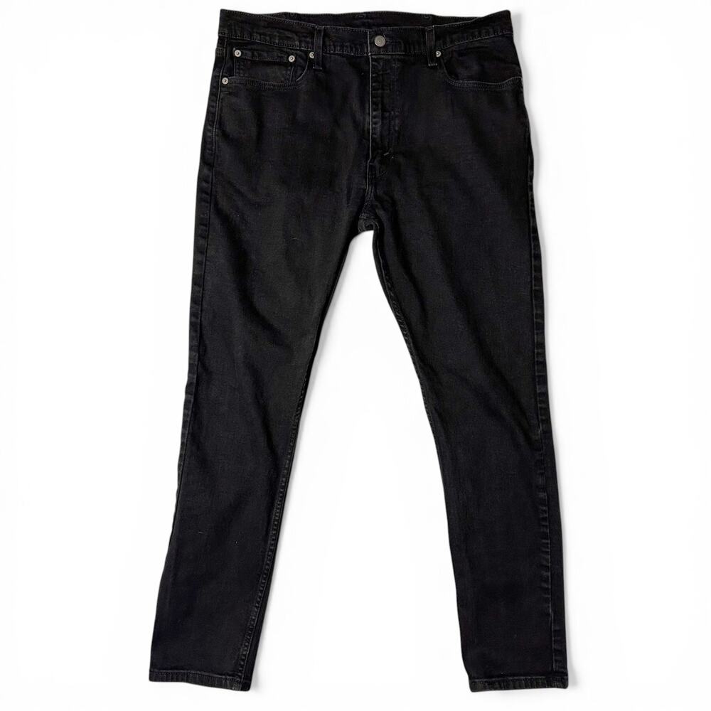 Levi's 512 Slim Taper Jeans Mens Actual Size 37x30 Black Denim 28833-0287